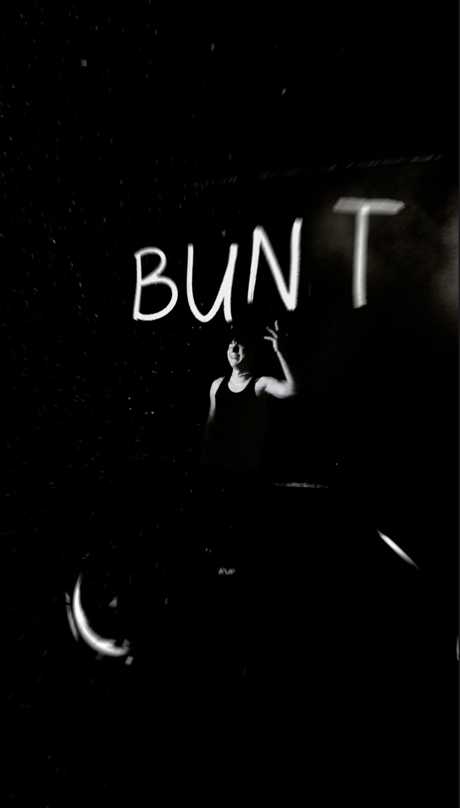 BUNT text poster with silhouette figure