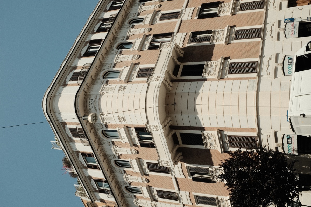 Modern curved apartment building