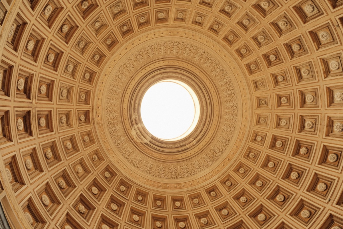 Ornate domed ceiling interior