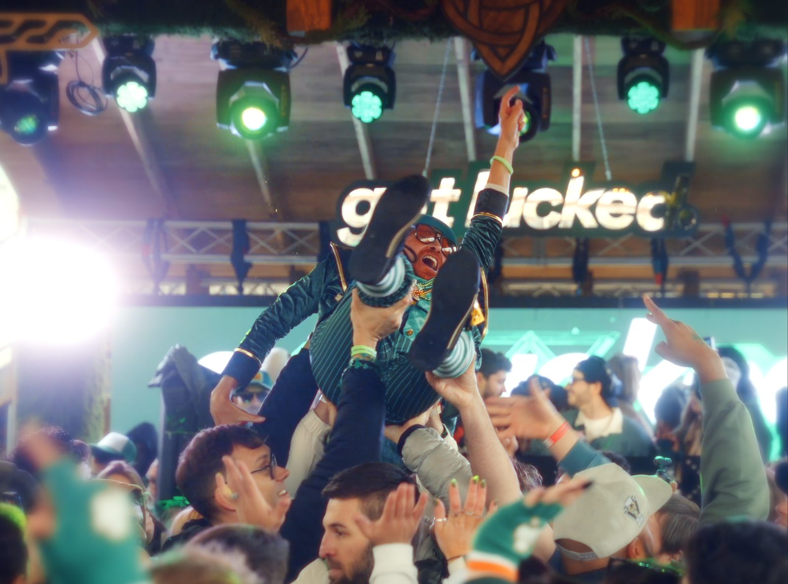 Crowd surfing at GetLucked festival event