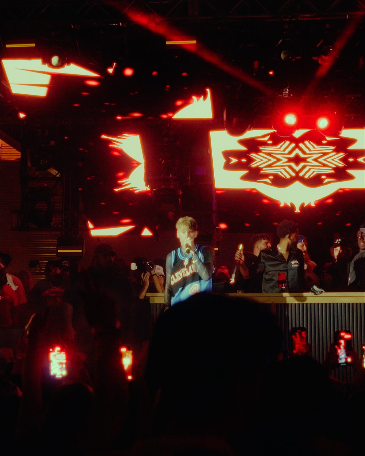 Red LED stage performance